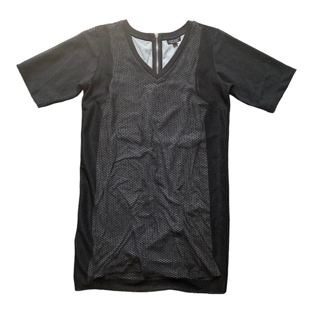 Topshop Black Mesh T Shirt Mini Dress 6